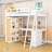 Dulcinea Kids Full Drawer Wood Loft Bed with Built-in Desk and Shelves-294511559-309249244