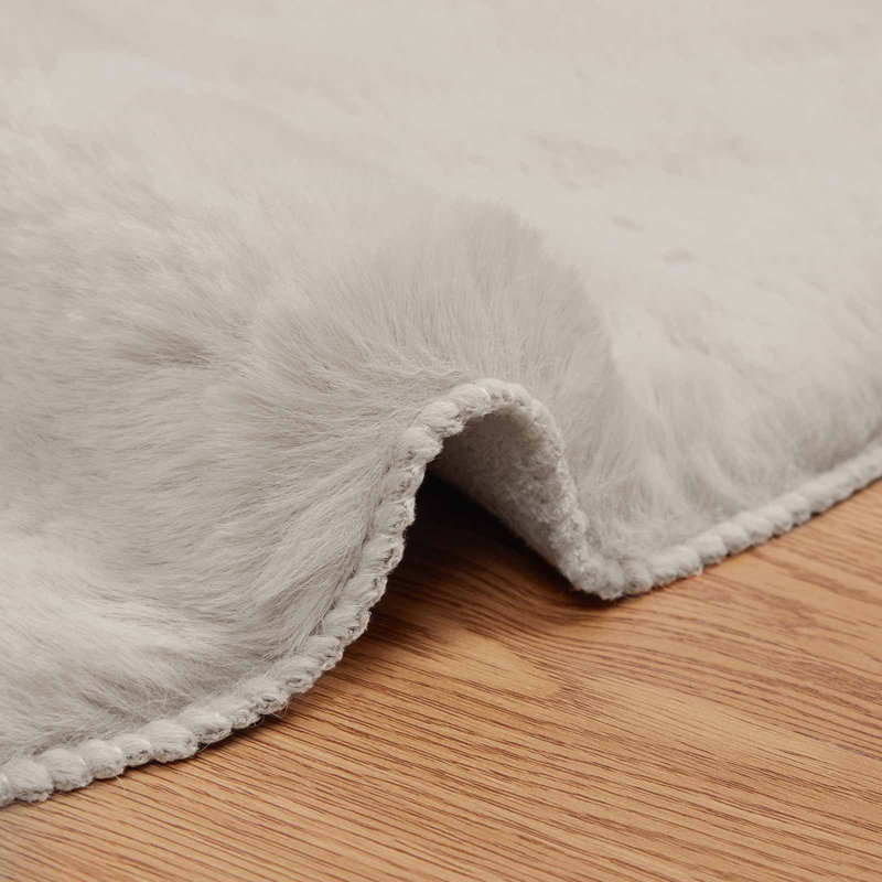  Faux Rabbit Fur Rug Olite Polyester, Beige, Runner 100 x 200 cm