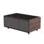 Table basse moderne et intelligente avec tiroirs intégrés pour réfrigérateur et congélateur, haut-parleur Bluetooth, chargement sans fil, panneau de commande tactile, USB, protection pour prise de courant, lumière d'ambiance, brun