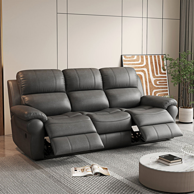 Fabric Power Reclining Sofa with Drop Down Table USB Button and Wireless Charger