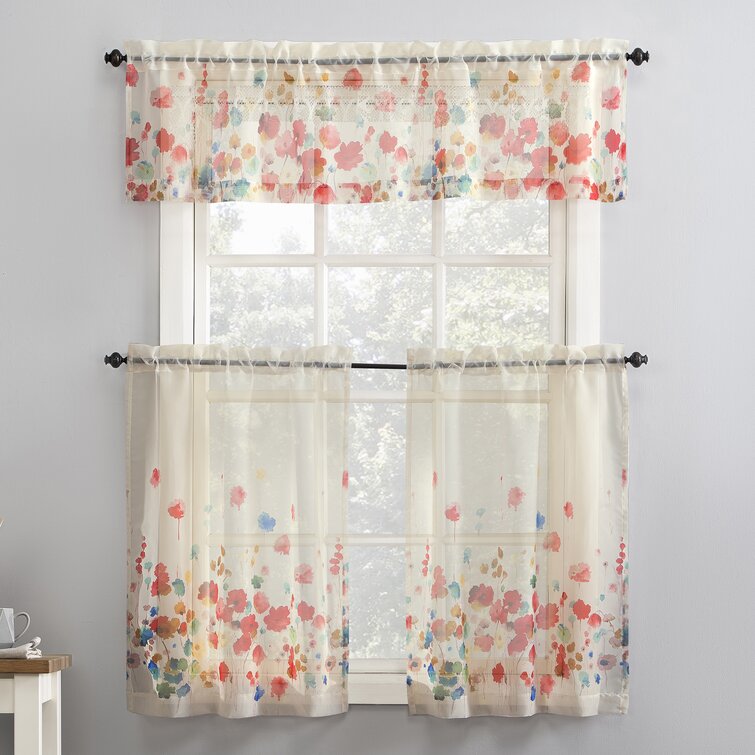 Baber Floral Tailored Kitchen Curtain in