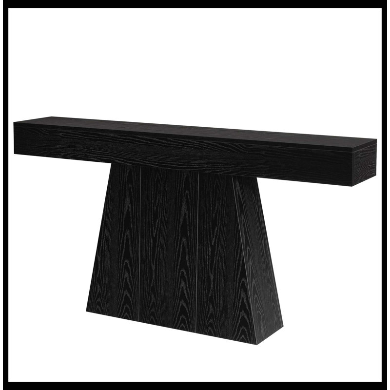 Table console 63 po, table d'entrée de style campagnard avec base trapézoïdale