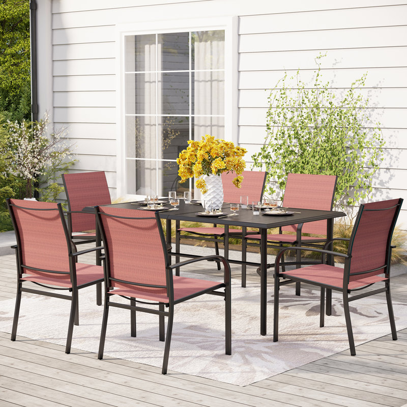 Argyri 6 - Person Patio Dining Set with Rectangular Table