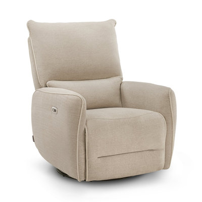 Swivel Glider Power Recliner Chair, Electric Rocker Recliner Chairs with USB Ports For Nursery, Fabric