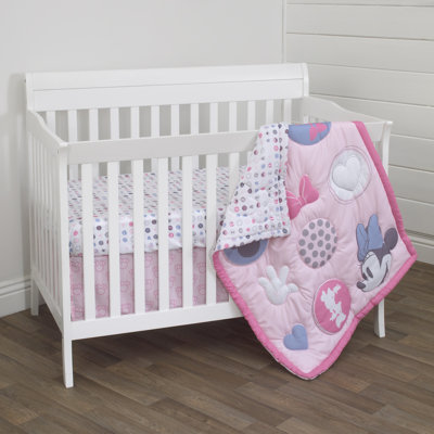 Nojo Disney Minnie Mouse Pretty 3 Piece Crib Bedding Set