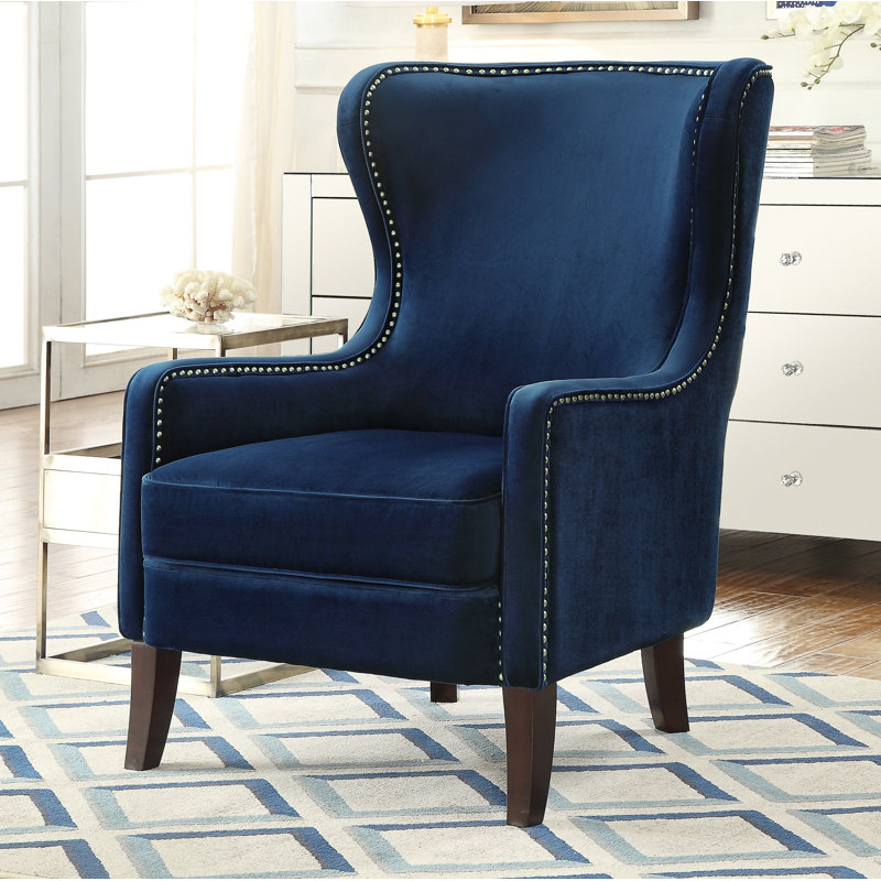 Velvet Armchair, Blue