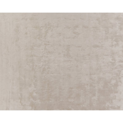 Exquisite Rugs Lush Handmade Handloomed Rayon from Bamboo Silk/New Zealand Wool Ivory Area Rug