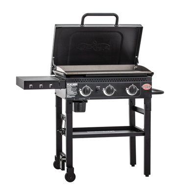 Char-Griller Flat Iron 3-Burner Gas Griddle with Lid