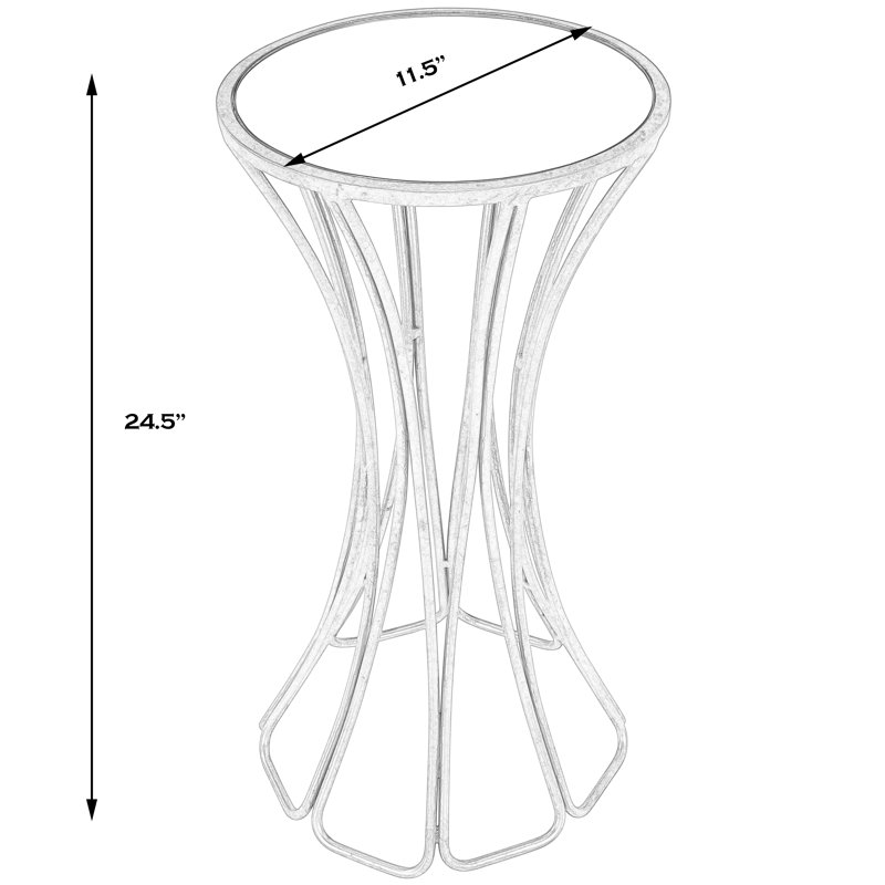 Faruh Metal & Mirrored Side Table