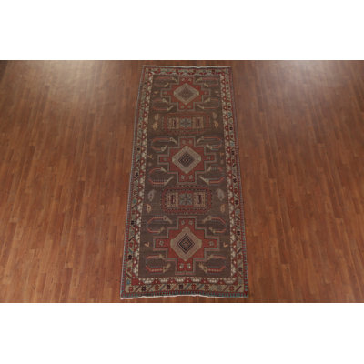 Tribal Brown   Runner Rug 4x10