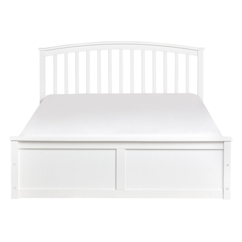 Ottoman Bed Pine Wood CLARBEC White, European Double (140 x 200 cm)