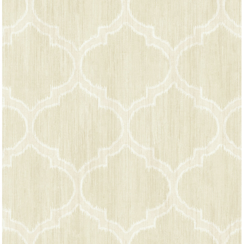Papier peint Seabrook Designs Broderie Lattice, Brun clair métallique