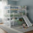 Full-Over-Full-Over-Full Triple Bunk Bed, Wood, Built-In Ladder & Slide, Contemporary, Kids & Teens Room-1075463576