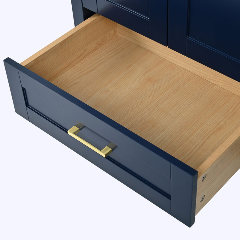 Meuble-lavabo autoportant en bois sans lavabo
