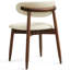 Chaise rembourrée moderne, chaises de cuisine en bois massif avec siège et dossier rembourrés pour la salle à manger, design confortable en beige-910640743