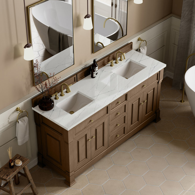 Meuble-lavabo double l 72 po Brookfield, Pacanier, Noctis éthéré
