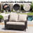 Outdoor Patio Rattan Loveseat With Cushions-1293577884