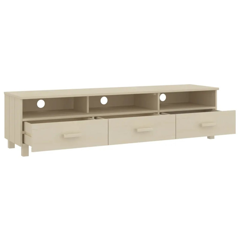 Hayaa Unfinished TV Stand for TVs up to 70", Honey Brown