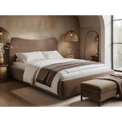 Ember Ottoman Bed Chocolate Velvet Double