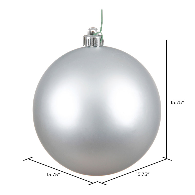Ornement boule Décor, Argent, H 15,75 po x l 15,75 po x P 15,75 po