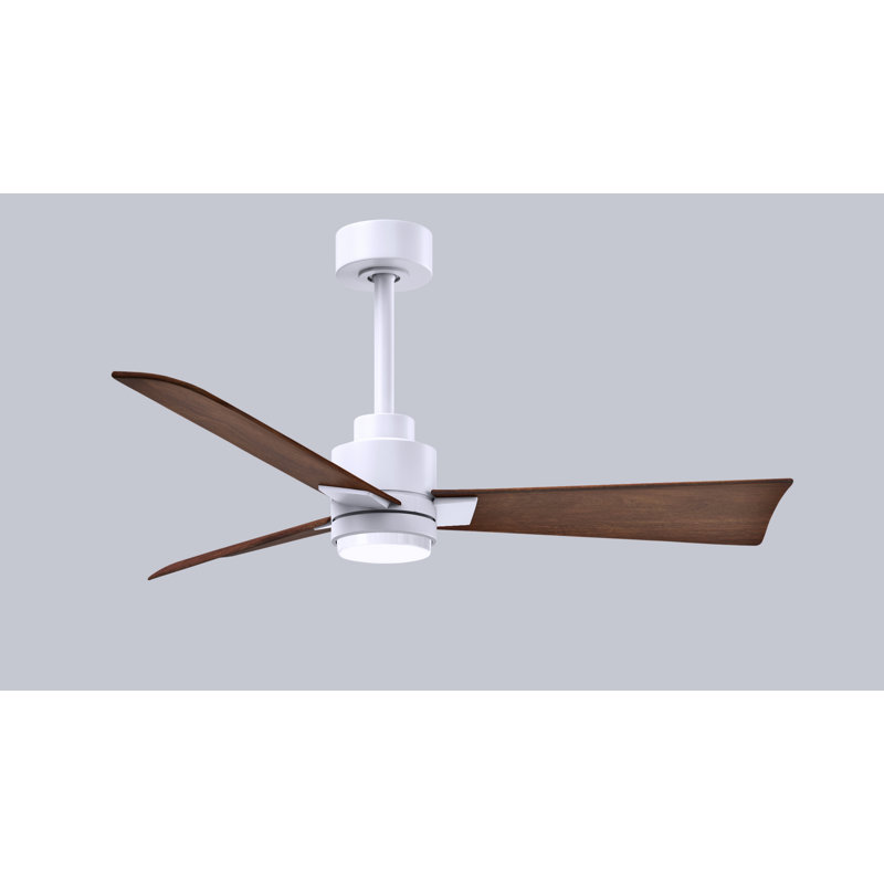 Ventilateur de plafond Alessandra, Blanc mat, 42", Noyer