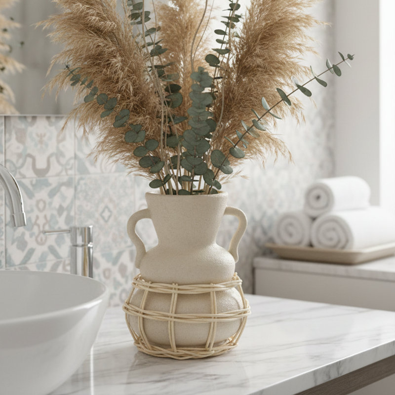 Vase en rotin naturel