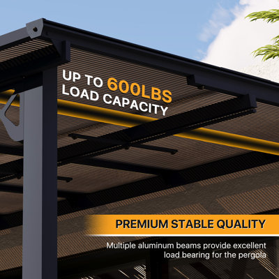 8 Ft. W x 10 Ft. D Outdoor Metal Pergola with Sloped Roof Patio Gazebo for Backyard, Deck