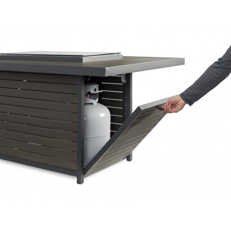 Rectangle Polyresin Smokeless Fire Pit Table, Gray