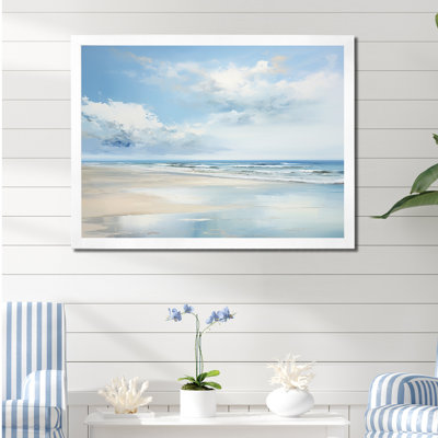 Popham - Coastal Ocean Framed Canvas Print Wall Art