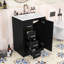 Meuble-lavabo moderne avec lavabo en céramique, 3 tiroirs à fermeture en douceur et armoire de rangement-587296881