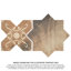 Carreau de sol mural en porcelaine à motif d'étoile et de croix Tech Land Star & Cross Fire 6 po x 12 po