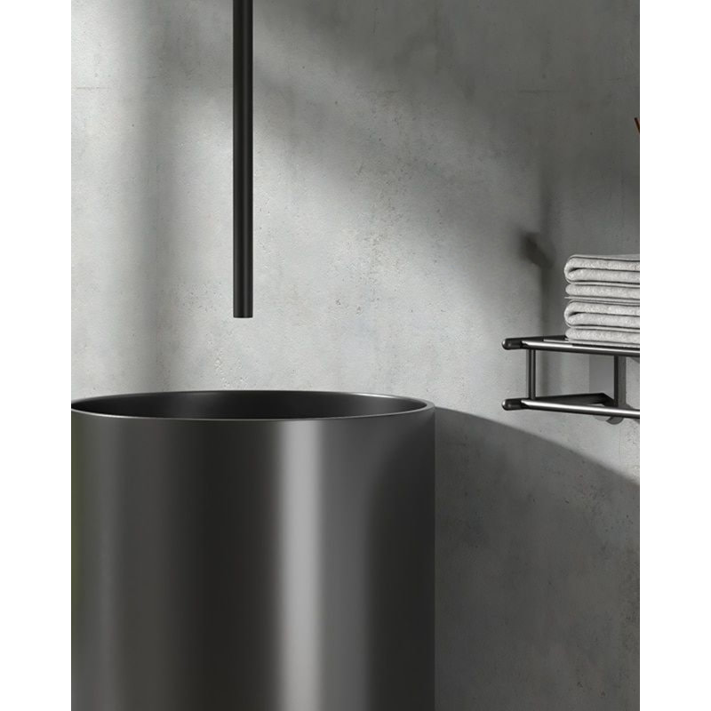 Black Ceiling Mounted Pipe Commercial Hospitality Sensor Faucet