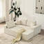 Luxueux canapé modulaire 3 places avec tissu velours côtelé beige, sans assemblage, convient aux canapés-lits en forme de L pour la chambre à coucher, bon