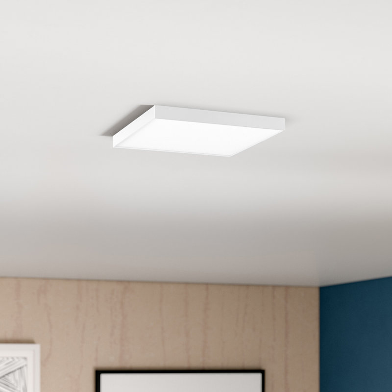 Warrenton LED Flush Mount, White, 0.75" H X 8.5" W X 8.5" D