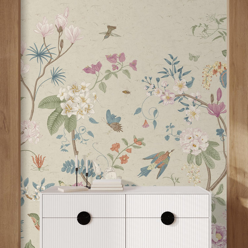 Bordure florale pelez et collez, L 96 po x l 48 po
