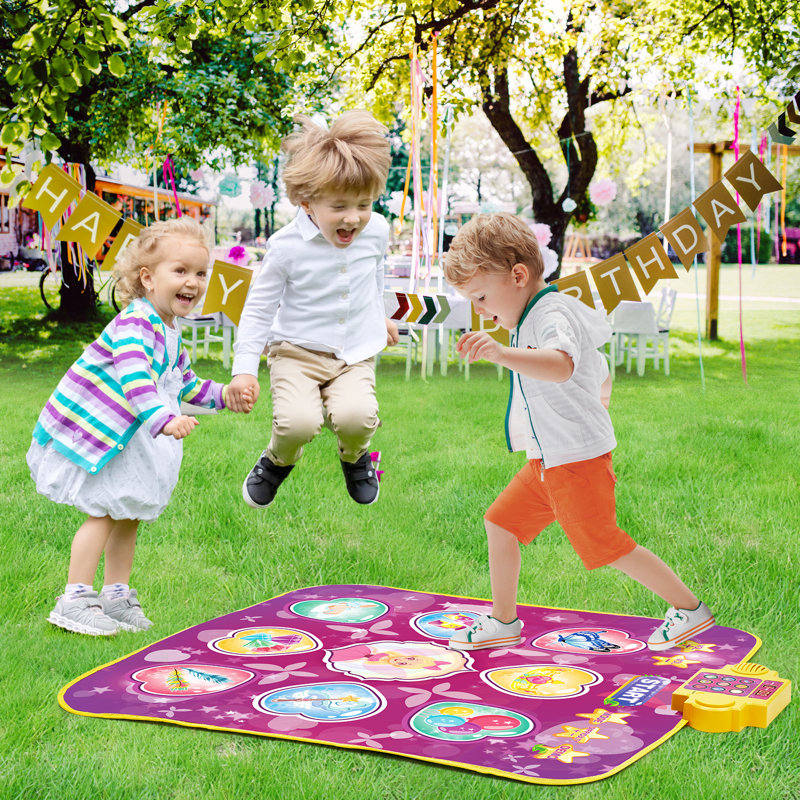 Tapis de danse pour enfant, L 11,61 po x L 13,19 po, Rose