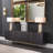Bazilian 88.78 " W Oak Solid Wood Sideboard