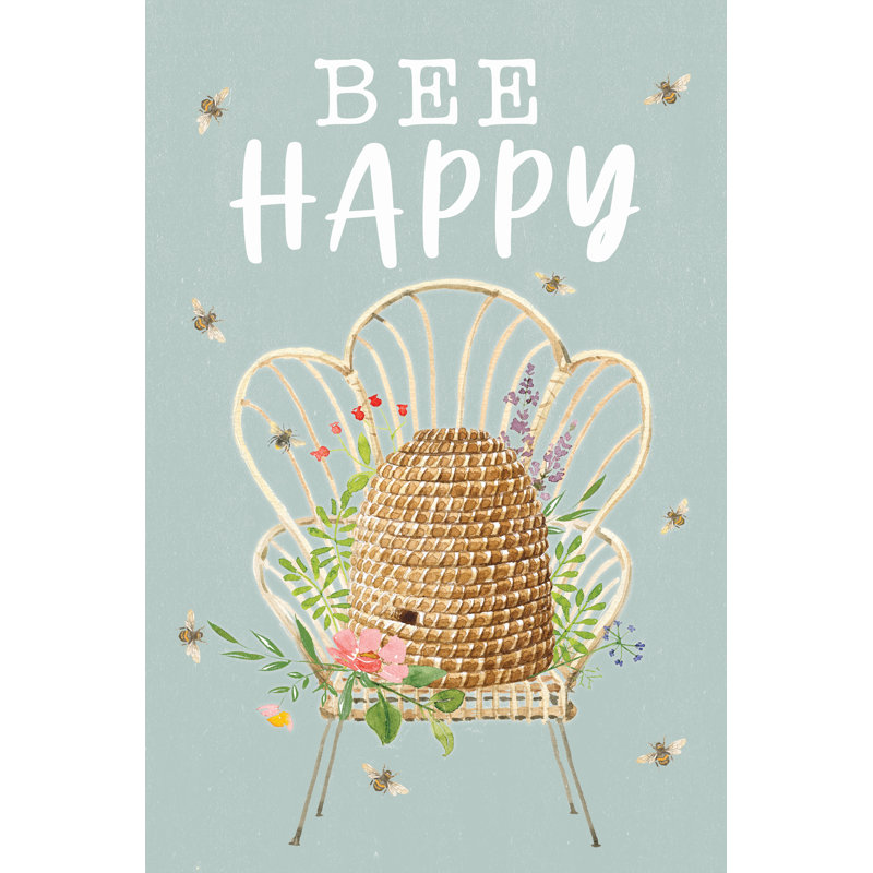 Bee Happy - Wrapped Canvas Print, 46cm H x 30cm W