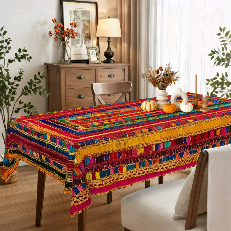 Nappe lavable bohémienne, L 70,8 po x l 55 po