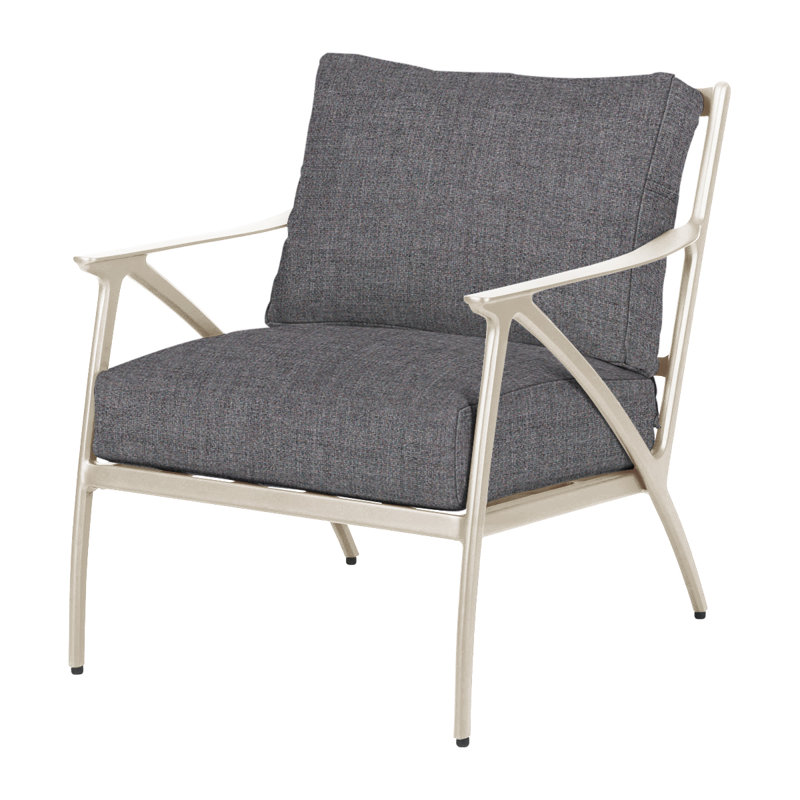 Amari Cast Outdoor Lounge Chair, Cast Slate Sunbrella® Plainweave, Carbon