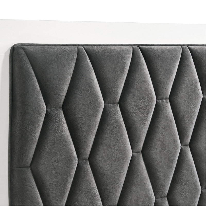 Taraval White Queen Upholstered Panel Bed