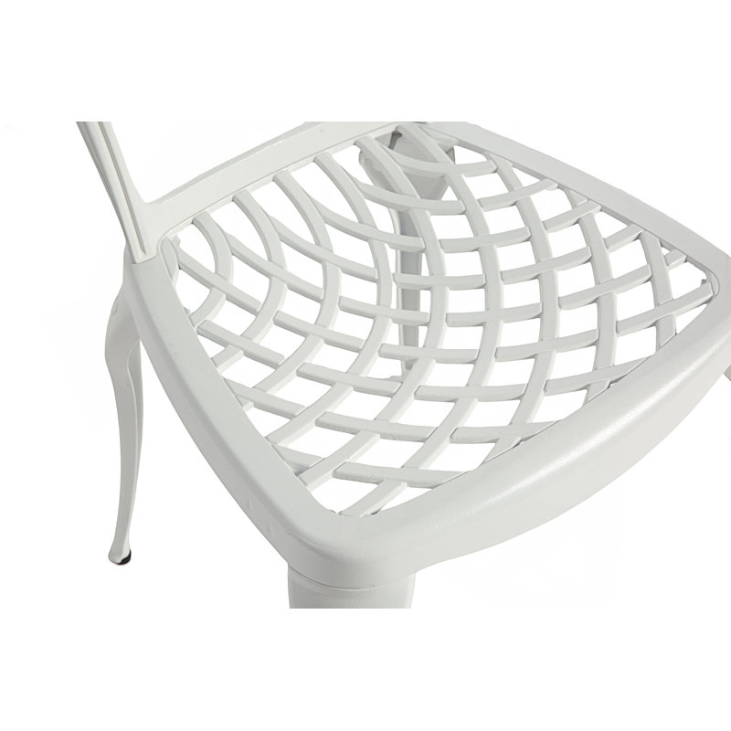 Ensemble bistro 3 pièces, 2 chaises et 1 table carrée ronde, Blanc