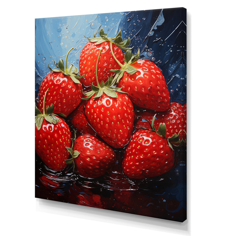 «Fruit Sweet Strawberry Pointillism II», reproduction sur toile, H 40 po x l 30 po x P 1,5 po