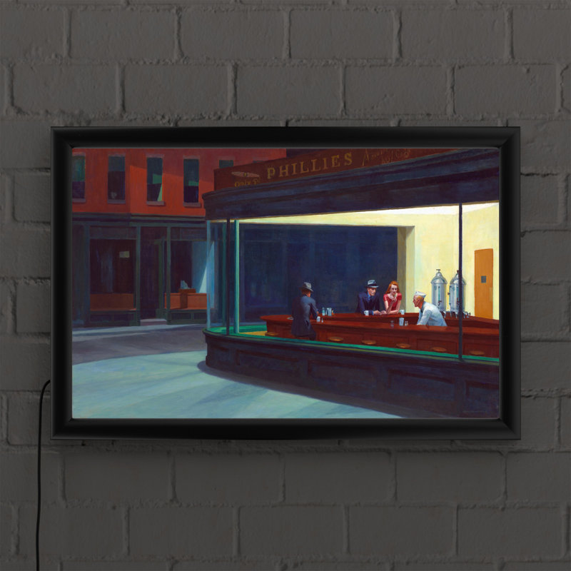 « Nighthawk » par Edward Hopper-impression d’art graphique encadrée