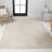 Alaiha High-Low Minimalist Curve Geometric Beige/Cream Indoor/Outdoor Rug-241946372