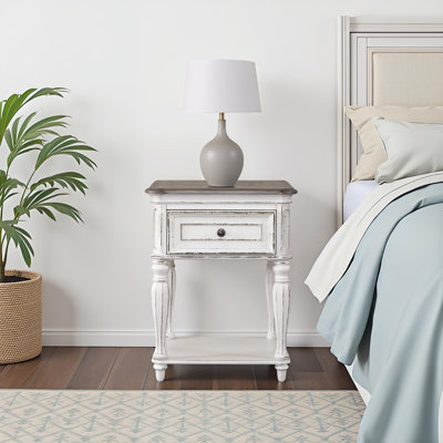 Colchester 28" H 1-Drawer Nightstand with Open Shelf