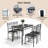  17 Stories 5-Piece Kitchen Dining Set,Modern Kitchen Table With Wooden Top For 4 Person-193316088-193316089