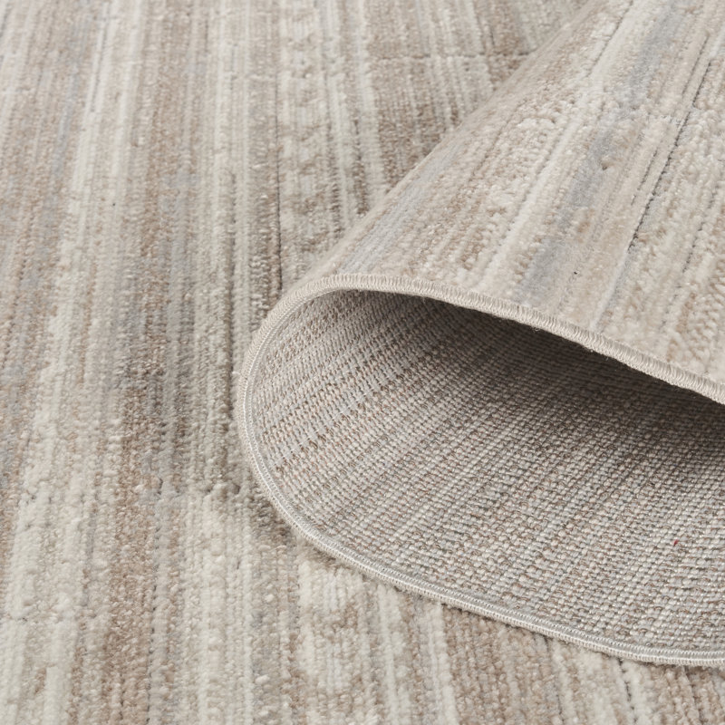 Washable Living Room Motif Traditional Area Rug – Soft Polypropylene Weaving, Low Pile, Non Slip Cotton Backing for Elegant Indoor Spaces, Beige