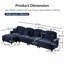Canapé modulaire classique à trois places en forme de L avec accoudoirs évasés et volants amovibles, jupes plissées et pieds fuselés, canapé à quatre places en chenille confortable avec repose-pieds mobile-1267032729
