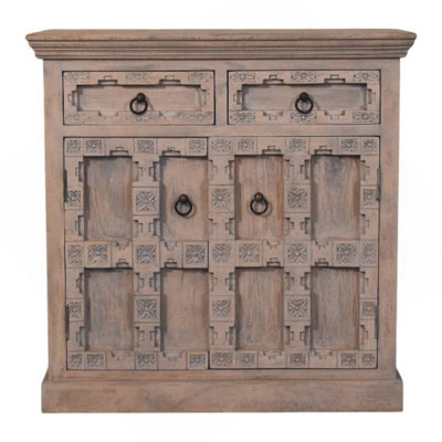 Woodjaipur Lattice Sideboard,Brown,Storage